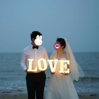 新款攝影道具夜景主題love字母燈創意海景邊婚紗旅拍手持道具擺件