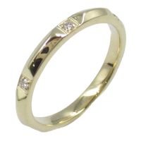 【二手名牌BRAND OFF】Tiffany & Co 蒂芬妮 18K 黃金 True Band 6P鑽石 戒指