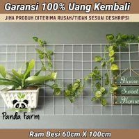 BARU RAM Besi / Rak Besi Pot Dinding 60x100 cm - Hitam