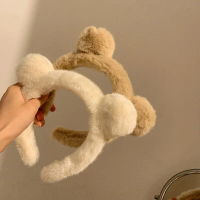 Bando Telinga Beruang Bear Lucu Korea Fashion / Bando Bandana Kuping Beruang / Bondu Bulu Beruang Ku
