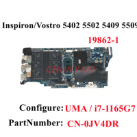 19862-1 i7-1165G7 FOR Dell Vostro 5502 5402 Inspiron 5402 5502 5409 5509 Laptop Motherboard CN-0JV4DR JV4DR 100%Test