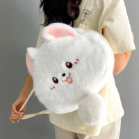 Cute Samoyed Backpack Puppy Japanese Style Plush Toy School Bag Versatile College Style Trendy Outdo