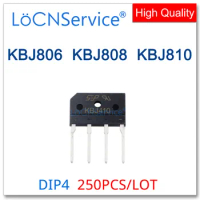 LoCNService 250PCS DIP4 KBJ806 KBJ808 KBJ810 KBJ806G KBJ808G KBJ810G Single Phases Bridge High quality KBJ