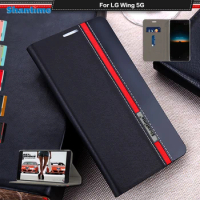 Luxury PU Leather Case For LG Wing 5G Flip Case For LG Wing 5G Phone Case Soft TPU Silicone Back Cover