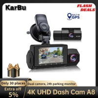 Dash Cam Dual Camera 4K For Car Video Recorder UHD Night Vision Dashcam GPS 24h Parking Monitor 170°FOV 2 Drive dvrs Registrator