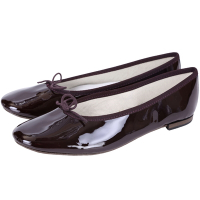Repetto 展示品 Cendrillon Alta 漆皮蝴蝶結芭蕾舞鞋(深紫色)