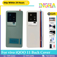 Original Back Battery Cover For vivo iQOO 11 Back Cover Door Housing case V2243A Rear Glass cover For vivo iQOO 11 Battery Cover