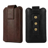 Universal Leather Waist Bag Phone Pouch For ZTE nubia Z40 Pro Adjustable Holster Wallet Card Slot Case For Nubia Z30 Pro X 5G 4G