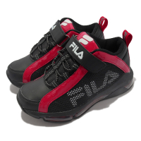 Fila 籃球鞋 B415W 氣墊 魔鬼氈 童鞋 斐樂 皮革 包覆 透氣 大童 黑 紅 3B415W051
