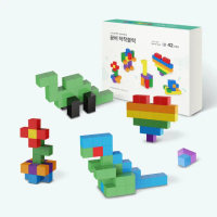 【GGUMBI】磁吸方塊像素積木 親子良品(42顆)