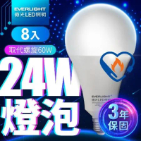 8入組 億光24W LED超節能Plus球泡燈 BSMI 節能標章(白光/黃光)