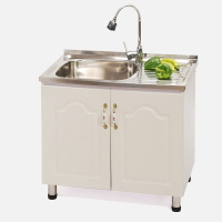 水槽櫃 不鏽鋼水槽 洗碗槽 廚房不鏽鋼水槽櫃子洗菜碗盆單雙槽帶支架洗衣水池儲物一體櫃拐角『xy14118』