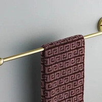 Wall Mounted Polished Gold Color Brass Bathroom Single Towel Bar Towel Rail Holder Bathroom Accessory mba103