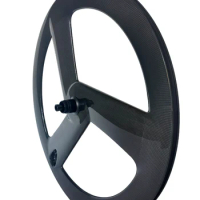 700C 3 Spokes 6 Bolts Center Lock Disc Brake Full Carbon Wheelset Tri Spoke Wheels Clincher Tubular Rims For Road Bike