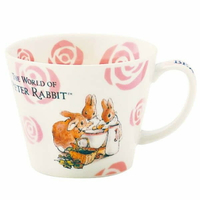 彼得兔 玫瑰 湯杯 馬克杯 水杯 咖啡杯 陶器 日本製 禮盒 正版 授權 J00010045