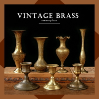 vintage黃銅擺件 銅花瓶  復古燭臺 家居軟裝 回流西洋古董收藏品