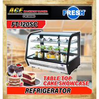 FRESH Table Top Cake Showcase Cake Display Cooler Glass Chiller - 2 Shelf [ FT120SC-120L / FT160SC-1