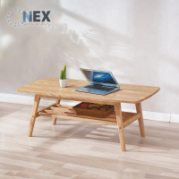 【NEX】北歐風 客廳雙層大茶几 實木腳(咖啡桌/客廳桌/桌子/大茶几/置物桌)