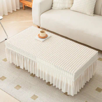 Tea Table Cover Inset Style Decorative Table Cover Anti Slip Full Cover Tablecloth Simple Household Full Cover Dustproof Cloth