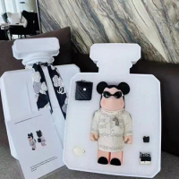 Correct version of Bearbrick Bear Black and white 400% 28cm building BE@RBRICK BB tide play doll action figure