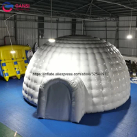 Size Customize White Large Dome Tent Outdoor Waterproof PVC Inflatable Igloo with Tunnel Door