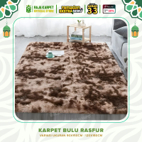 RAJA - Karpet Bulu Rasfur Warna Ombre & Solid Karpet Bulu Anti Selip Karpet Lantai Bulu Lembut Tidak