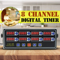 8 Channel Digital Timer Kitchen Cooking CAL-8B LCD Digital Clock Shaking Remind