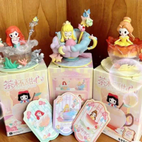 12cm Disney Princess D-baby Tea Cup Sweetheart Series Blind Box Kawaii Princess Girl Anime Figures Christmas Gifts Toys
