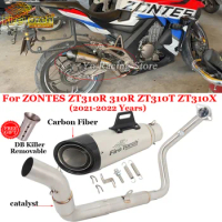 For ZONTES ZT310R 310R ZT310T ZT310X 2021 2022 Motorcycle Exhaust System Escape Modify Front Link Pipe Moto Muffler DB Killer