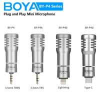 BOYA BY-P4 Mini Wireless Microphone Plug and Play for PC Mobile Android iPhone DSLR Live Streaming Youtube Recording
