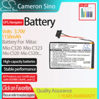 CameronSino Battery for Mitac Mio C320 Mio C323 Mio C520 Mio C520t Mio C620 fits 33897010129,GPS Navigator Battery.