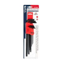 Genius Tools 9 Pcs L-Shaped SAE Ball Hex Key Wrench Set kunci L long wooble / allen key long ball se