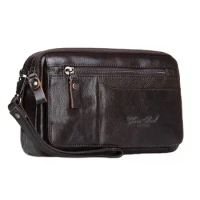 CHEER SOUL New Fashion style Genuine Leather Men Day Clutches Bags High Quality Cowhide High Capacity Hand Bag