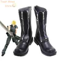 FF7 Cloud Strife Cosplay Shoes Game Final Fantasy VII Cosplay Prop PU Leather Shoes Halloween Carnival Boots Costume Prop