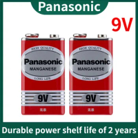 Panasonic 9V 6F22 Alkaline Battery for Alarm Wireless Microphone Mercury Free Long working life