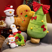 Cartoon Plush Christmas Gift Cute Gingerbread Man Toy Snowman Tree Wreath Party Decoration Lovely Doll For Kids New Year Gift