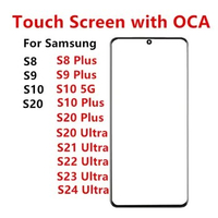 Touch Screen For Samsung Galaxy S24 S23 S22 S21 Ultra S20 Plus S10 5G S9 S8 Out Glass LCD Front Panel Lens With OCA Glue