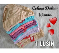 LUSINAN CELANA DALAM WANITA MERK MIRIP WARNA POLOS ISI 12