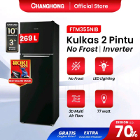 Changhong Kulkas 2 Pintu  (Refrigerator) kulkas Inverter No Frost tanpa Bunga Es Lemari Es Kapasitas