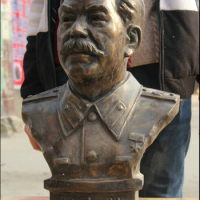 21" Chinese Bronze famous marshal Joseph Vissarionovich Stalin Head Bust Statue