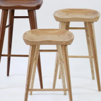 Hot selling bar chair American solid wood high foot stool domestic bar chair bar stool modern simple retro bar stool
