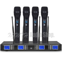 UHF Wireless Microphone System Professional Microphone 4 Dynamic Handheld Mic Karaoke for Bodypack Home Family Party