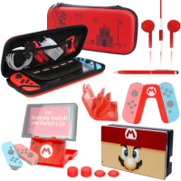 13 in 1 Switch Super Mario Bundle Pack for Nintendo Switch Case Protector, Grip Case,Dock Cover Games Holder Headphone