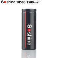 2pcs/lot Soshine 18500 3.7V 1500mah rechargeable lithium battery Power battery 5C