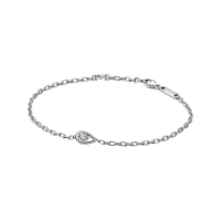925 Sterling Silver Link Chain Wrist Bracelets For Women Jewelry Infinity Clear Zircon Stone LOGO Tag Lobster Clasp 2 Jump Rings