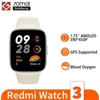 Xiaomi Redmi Watch 3 Smart Watch 1.75'' AMOLED Screen 60Hz Blood Oxygen 12 Days Battery life Heart Rate Monitor GPS SmartWatch