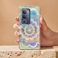 Sarung bunga gradien holografik untuk Vivo Y19s, sarung seni laser 19s Pro, sarung TPU tahan hentaka