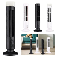 LED Tower Fan Mini Vertical Conditioner 2 Gear Speed USB Bladeless Fan Portable Electric Floor Fan for Living Room Bedroom