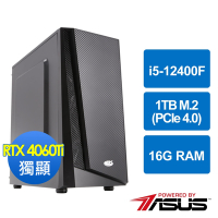 華碩H610平台[震天鬥士]i5-12400F/16G/RTX 4060 Ti/1TB_M2