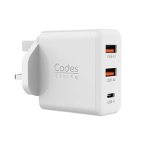 PD 65W GaN 充電插頭推薦｜氮化鎵｜USB-C+雙USB-A｜65W輸出｜QC 3.0｜100-240V全球電壓｜Notebook充電｜MacBook充電｜旅行充電器｜三口快充【香港行貨】 #